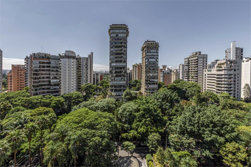 Vista da Vila Nova Conceição - Bairro Mais Exclusivo de São Paulo com Parque Ibirapuera