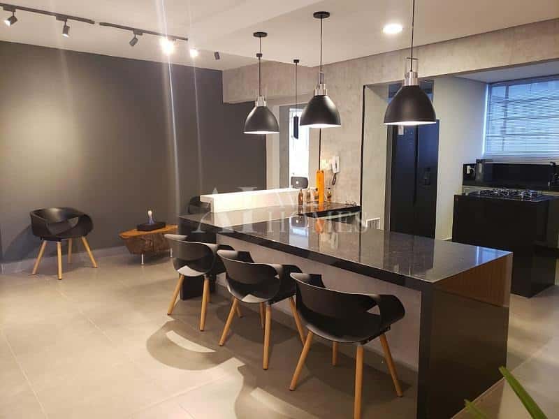 Condomínio Hugo Conti Jardim Paulista Sala de estar e cozinha Condomínio Hugo Conti Jardim Paulista Sala de estar e cozinha
